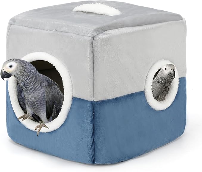 Large Winter Bird Nest House, Warm Comfortable Bird Nest for Cage Hanging Birds House Cage Hideaway Cave Bed for Amazon Parrots African Grey Cockatoos Macaws