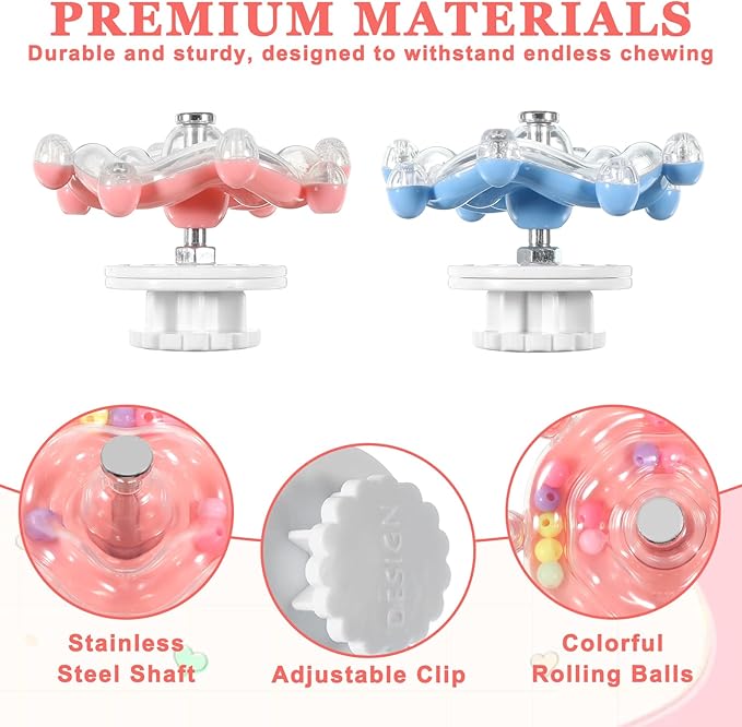 2 Pcs Bird Toys for Parakeets, Parrot Spinner Toy, Colorful Parakeet Toys Wheel, Interactive Spinner Rattle Parrot Toys for Bird Cage, Accessories for Entertainment Chewing Exercise, Color 2