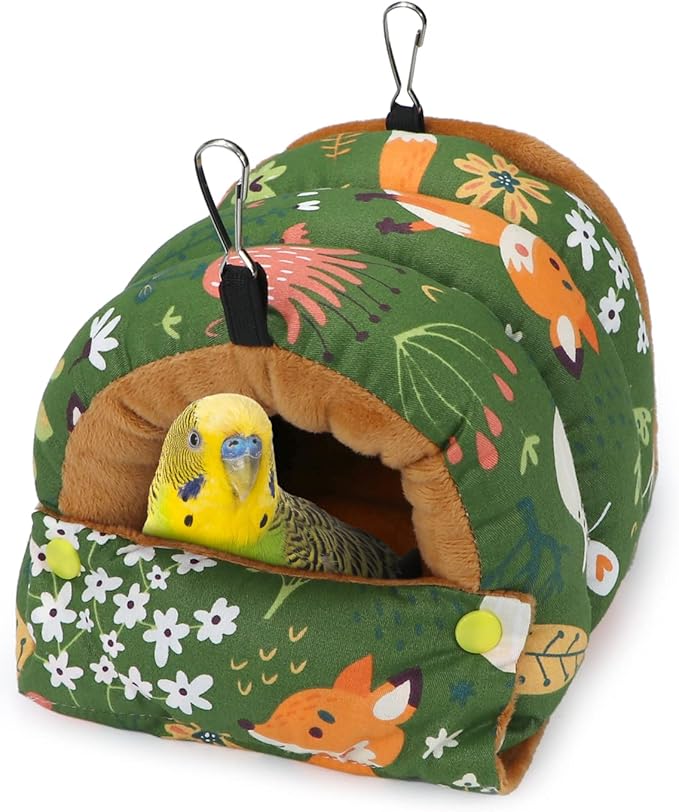 Bird Nest House Winter Warm Snuggle Hut Bird Bed Hanging Hammock for Parrots Budgies Parakeets Caique Senegal Cockatiels Conures
