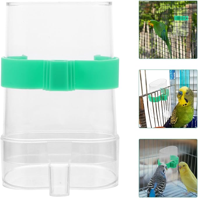 balacoo 6pcs Transparent Automatic Pet Water Feeder for Birds No Leakage Design Elastic Slots Fit Cage Spacing Easy to Use Water Feeding Tool for Bird Care