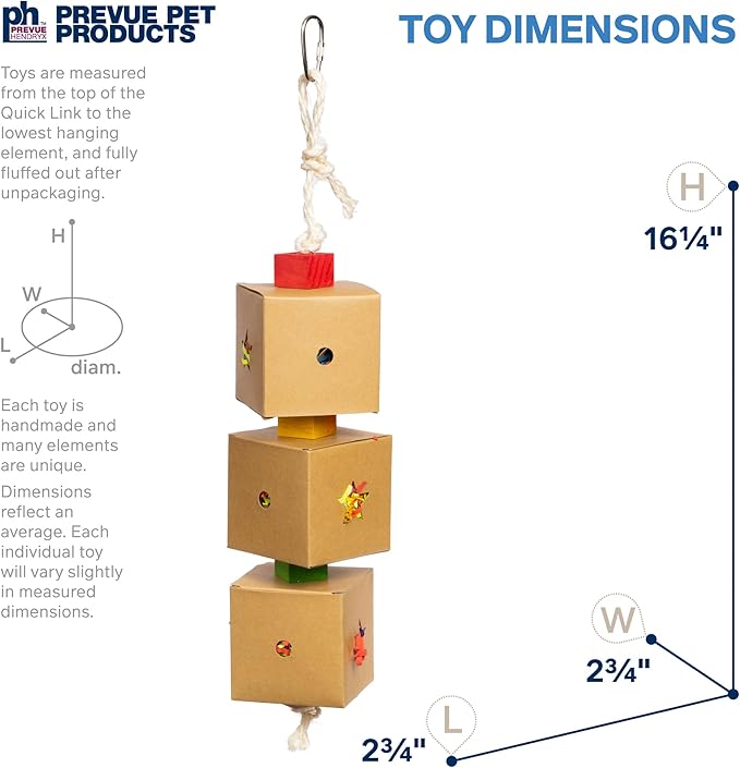 Prevue Pet Products 3-Box Stuff & Hide Playfuls Bird Toy - Accessories for Parakeets, Parrots, Conures, Cockatiels, Budgies, and Small to Medium Birds, Ideal for Foraging and Enrichment