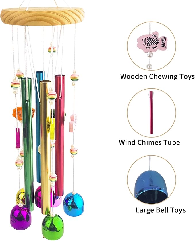Chicken Toys for Coop, Chicken Wind Chime Enrichment Toys, Hanging Chick Peck Toy with Colorful Bells, Home Garden Musical Coop Accessories, Coops Toy for Hens Chicks Poultry Birds Parrots
