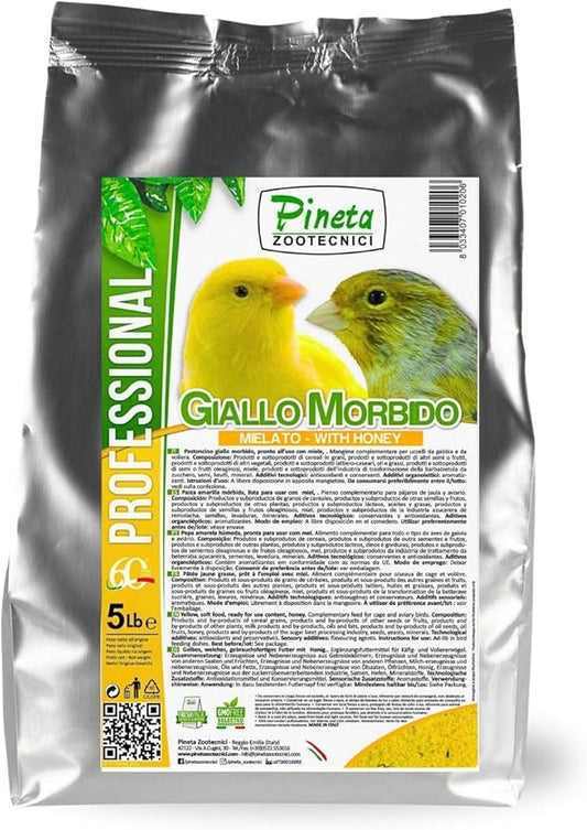 Giallo Morbido with Honey Rich in Fats, Minerals and Proteins, Bird Food, Canary Food, Pet Accessories, Bird Breeding, Bird Egg Food, Comida para Canarios, Birds Seed , Pet Bird Food, Parakeet (5lb)