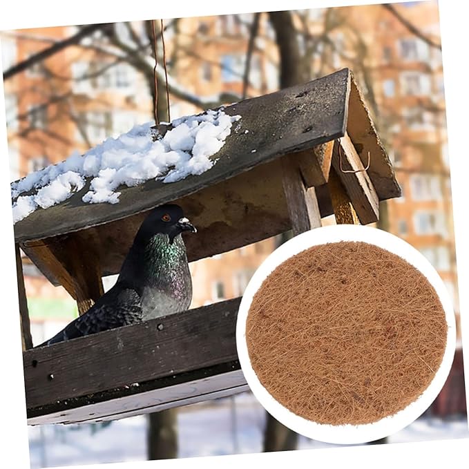 Coconut Fiber Nesting Pads 10Pcs Round Bird Nest Mats for Pigeons Parrots and Chickens Soft Egg Breeding Substrate Comfortable Pet Resting Mat