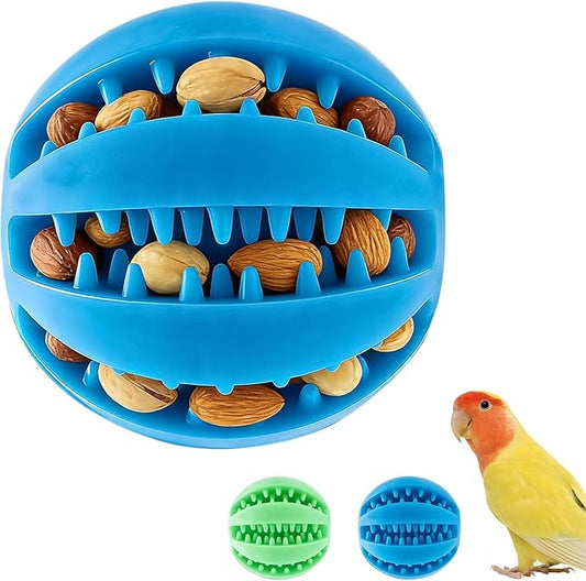2 PCS Parrot Feeder Chew Toy Balls, Bird Treat Ball for Teething, Bird Foraging Toy for Parakeets, Cockatiel, Love Birds and Small Birds
