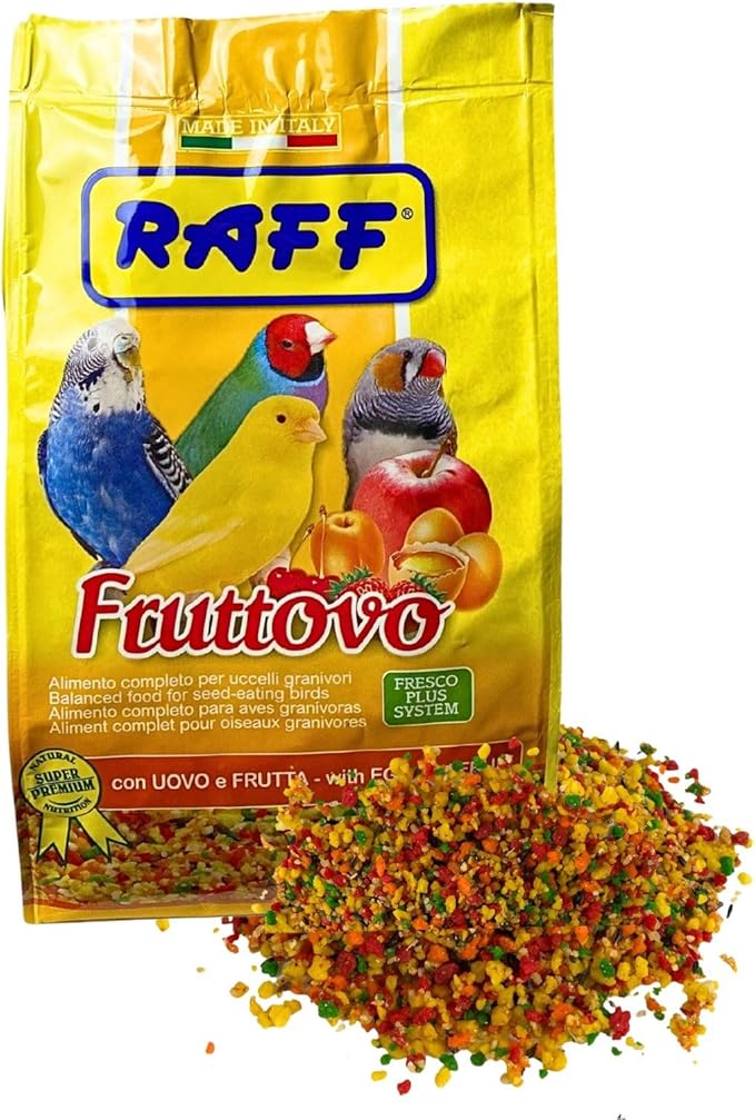 RAFF Fruttovo 400g Bird Food Fruit Blend – Daily Supplement for Canaries, Finches and Budgerigars, Food for Small Birds, Offering Essential Nutrients to Enhance Their Seed-Based Diet