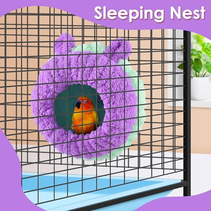 KATUMO Conure Nest, Bird Breeding Nest Cockatiel Snuggle Bed for Budgie, Parakeet, Cockatiel, Conure, Lovebird, Canary, Finch, Hamster, Small Pets