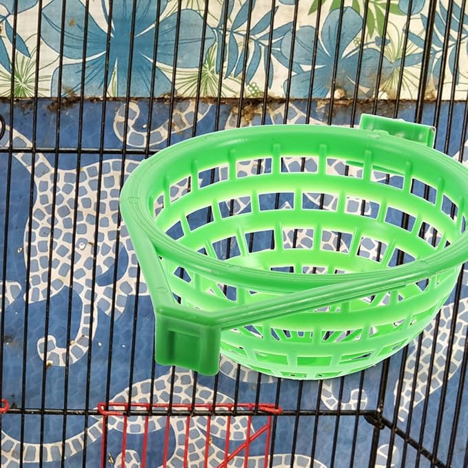 Mipcase 2pcs Bird Nest Basin for Small Birds Green Nesting Holder for Parrots Easy to Install Convenient Bird Supplies