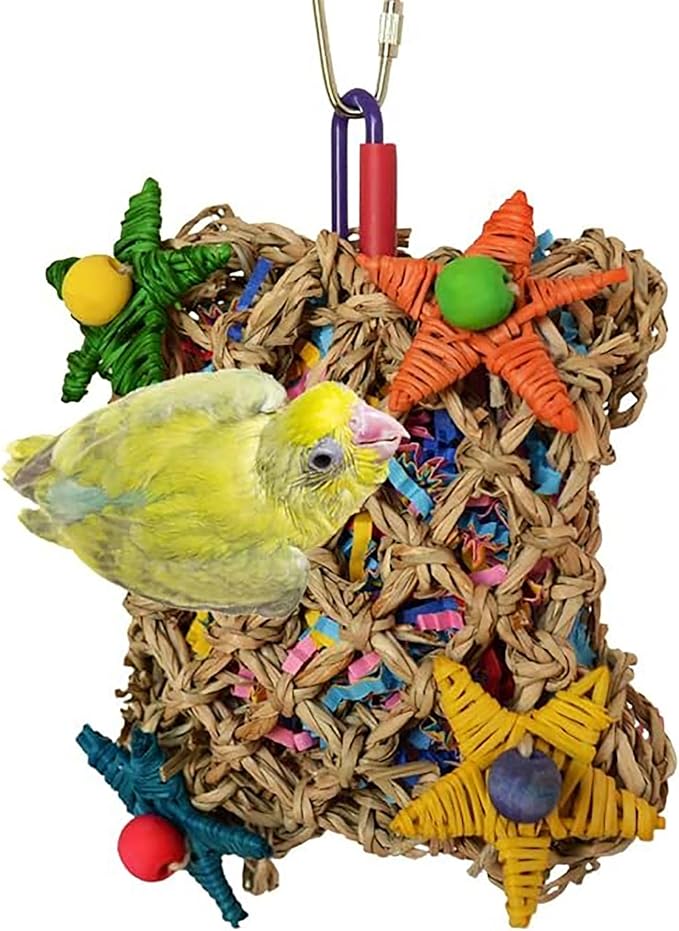 Super Bird Creations SB949 Pickin' Pocket - Ideal for Small to Medium Birds - Fun & Entertaining Foraging Bird Toy - Pickin’ Pocket Design - Bird Safe Component - 5” x 3” x 7.5”