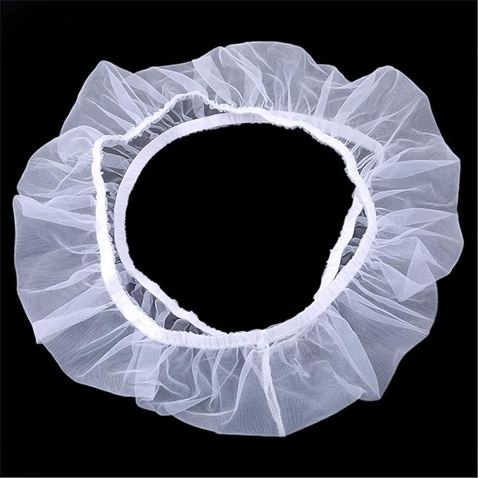 Elastic mesh Bird cage Cover dust-Proof Bird cage Skirt Round Bird cage Accessories,M White