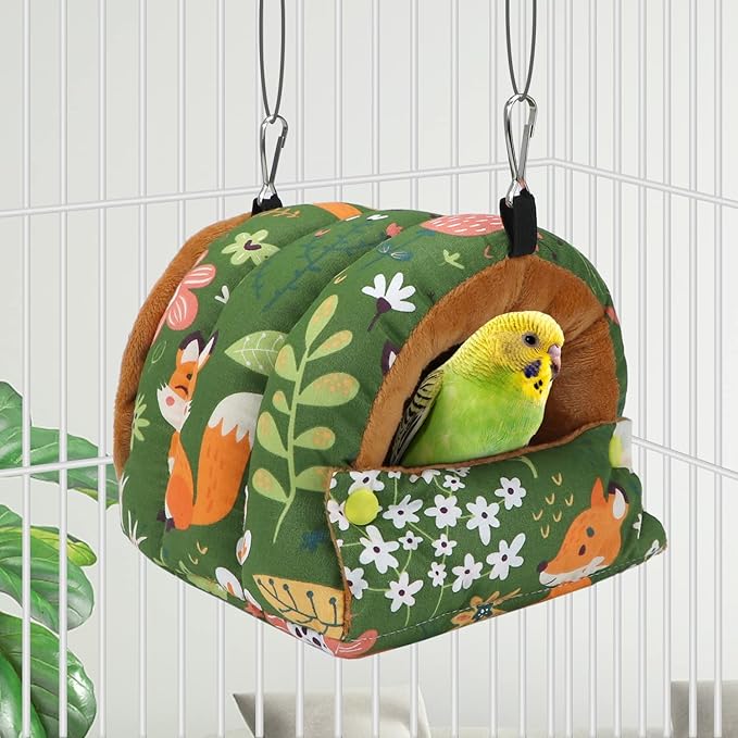 Bird Nest House Winter Warm Snuggle Hut Bird Bed Hanging Hammock for Parrots Budgies Parakeets Caique Senegal Cockatiels Conures