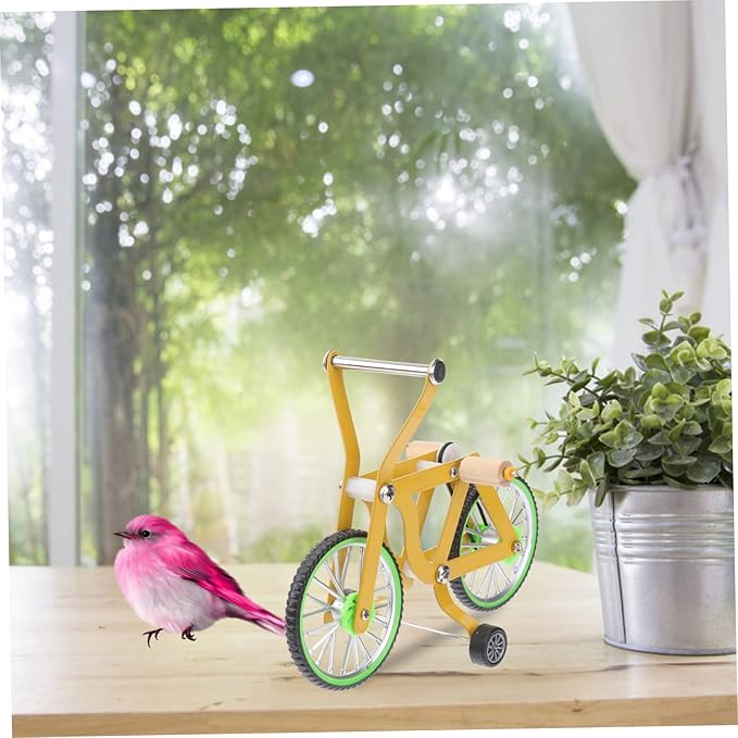 Parrot Bike Toy 6.10In Educational Bird Training Toy Interactive Bicycle for Parrot Intelligence and Exercise