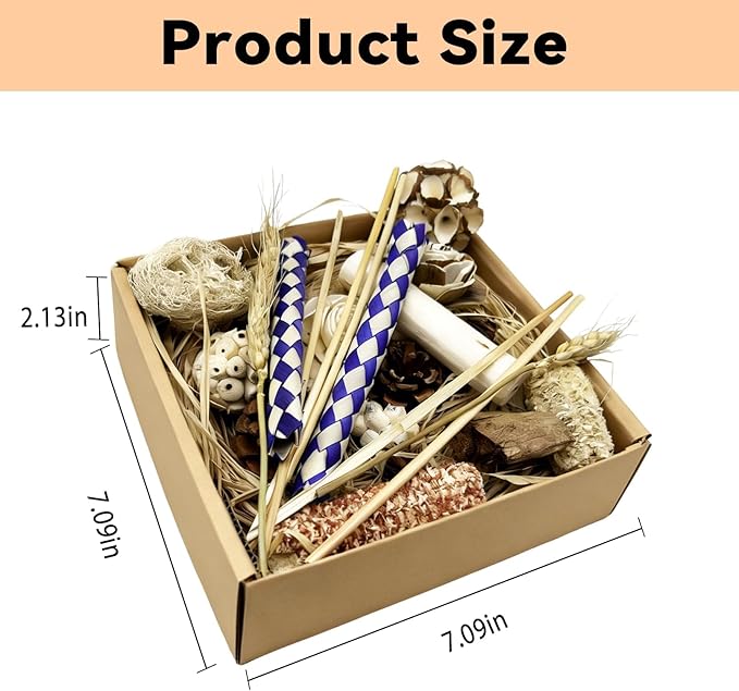 Bird Foraging Toys Parrot Chew Shredding Toys Bird Foraging Box for Parakeets Cockatiels Conures Lovebirds and Small to Medium Birds (Burlywood)