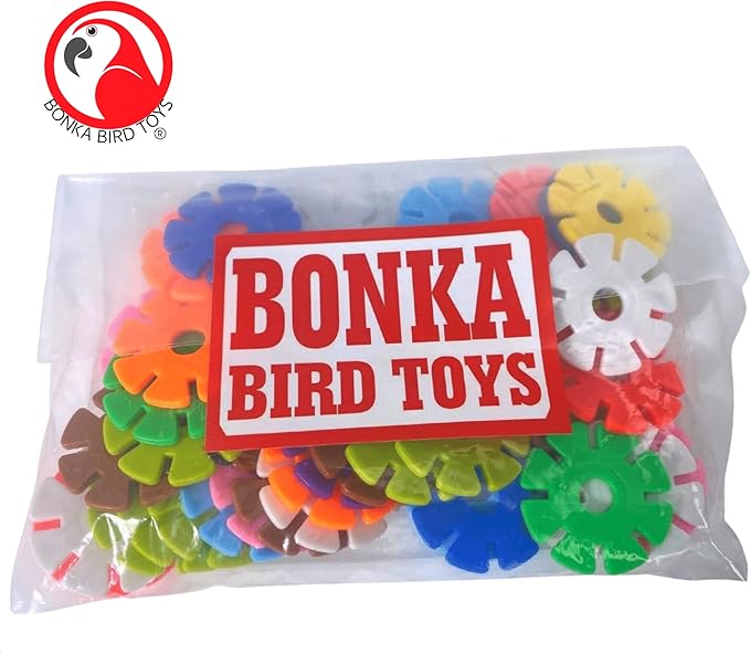 Bonka Bird Toys 3839 Round Snowflakes Bird Toys, Pack 50, 1" Diameter