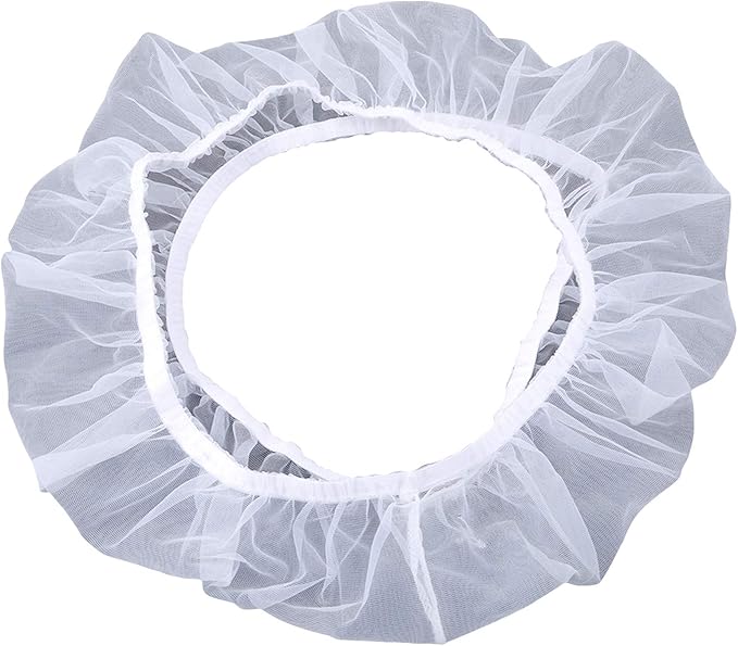 Elastic mesh Bird cage Cover dust-Proof Bird cage Skirt Round Bird cage Accessories,M White