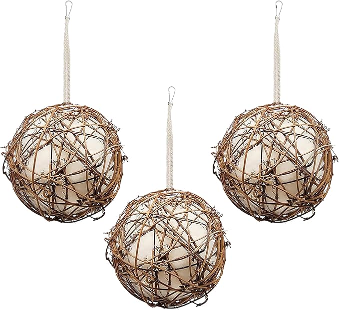 Gute Globe Hummingbird Nesters, Hummingbird Nesting Houses Set of 3, Bird Nesting Materials Holder, Refillable Balls Bird Nesting Station for Outdoor Wild Birds Wrens Finches Parrot