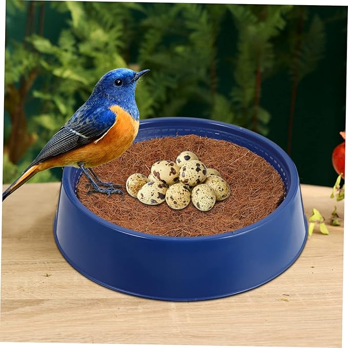 BESPORTBLE Plastic Bird Nesting Bowl with Pads for Pigeons and Quails Durable Air Permeable Breeding Nest for Comfortable Relaxation and Hatching Environment