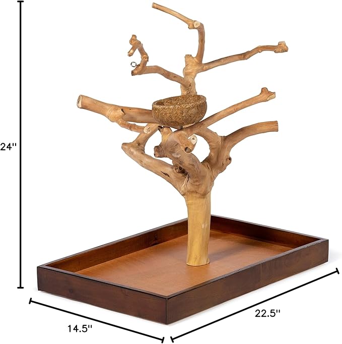 Prevue Pet Products Coffeawood Java Tree Minis Medium Table Top Playstand 22634, 22.5" L x 14.5" W x 24.0" H