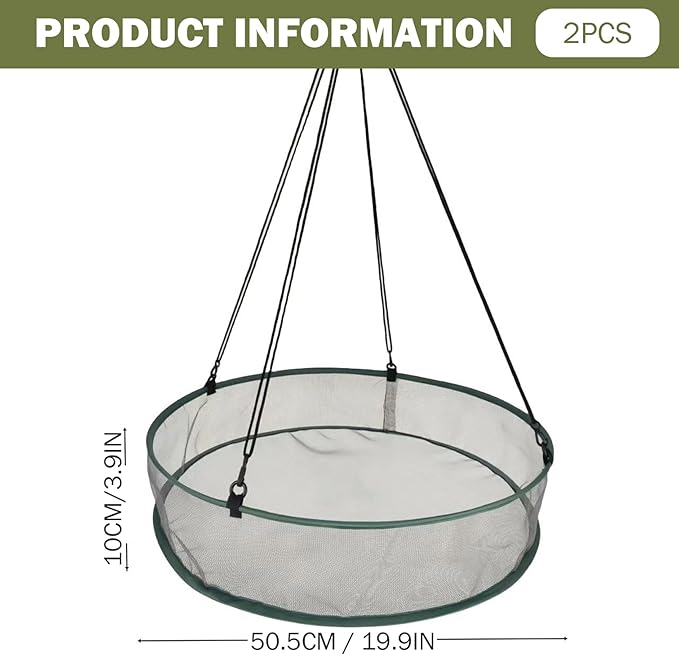 Bird Seed Catcher Tray Feeder 2 Pcs 20 Inch Mesh Hanging Bird Feeders for Outdoor Garden Use