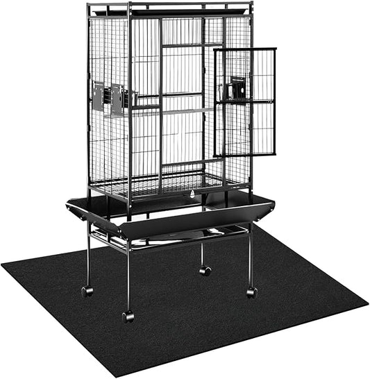 Large Bird Cage Mat, 31 × 39 Inch Waterproof Felt Pad Absorbent Under Cage Mat for Dog Crates Bird Cages Reptile Aquariums with Non Slip Backing Protector for Hard Flooring Surfaces