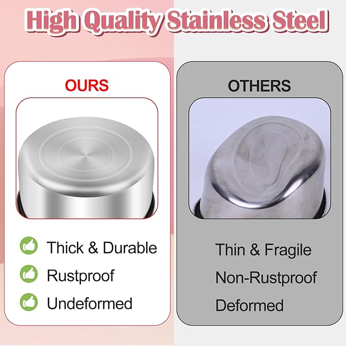 ToLanbbt 8 Pcs Stainless Steel Bird Food Bowls Bird Water Bowls with Clamp Holder, Parrot Feeding Dish Cups Parrot Cage Coop Feeders for Cockatiel Conure Budgie Parakeet Macaw Lovebird Small Animal, S