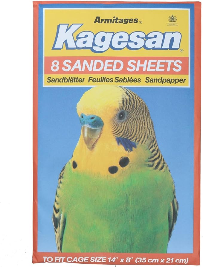 AB Tools 16 Sanded Sheets Sandpaper Cage Lining Budgies Caged Birds 21x35cm