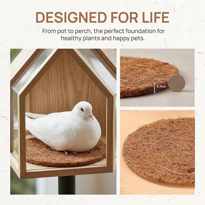 POPETPOP 10 Pcs Bird Nesting Pads, Coconut Palm Silk Pigeon Nest Mat, Bird Nesting Material, Parrots Nesting Box Pads for Pet Parakeet Breeding Hatching, Pigeon Supplies
