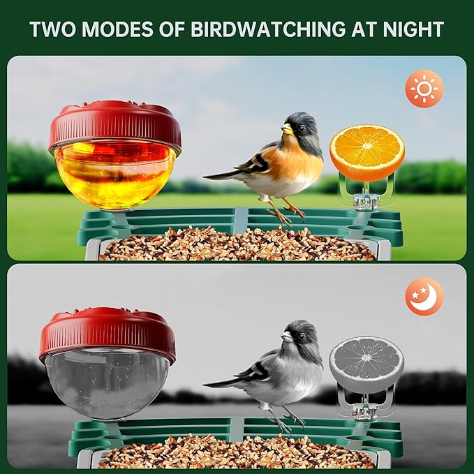 Smart Bird Feeder with Camera Solar Powered, 2.5K HD AI Identify Species, Smart Bird House with Cam, Auto Capture Animal Videos, Instant Notifications, Gift for Animal Lovers and Mom Dad (Green)