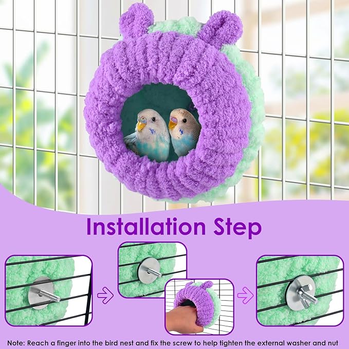 KATUMO Conure Nest, Bird Breeding Nest Cockatiel Snuggle Bed for Budgie, Parakeet, Cockatiel, Conure, Lovebird, Canary, Finch, Hamster, Small Pets