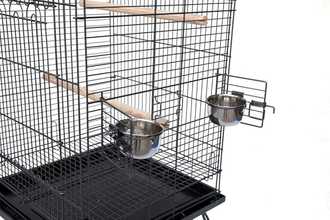 65-Inch Open and Close Dome Plays Top Parrot Lovebird Cockatiel Cockatiels Parakeets Cage Tight 5/8-Inch Bar Spacing with Removable Rolling Stand