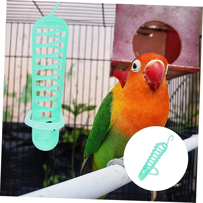 Kisangel Parakeet Millet Spray Holder, Plastic Food Holder Parrot Treat Sticks Feeder for Parakeet Treat Millet Feeding Basket
