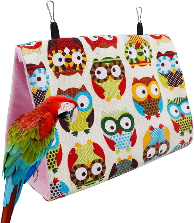 Bird Nest House Bed Parrot Habitat Cave Hanging Tent Weight-Bearing Parrot Hut House for Parrots Budgies Parakeet (Middle)