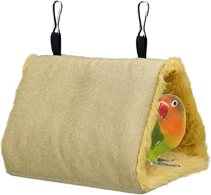 Winter Warm Bird Nest Bird Parrot Hammock Swing Fluffy Bird Sleeping Bed Parrot Hideaway Bird Shed Hut House for Cockatiels Parakeet Budgies African Grey Hamster Ferret S