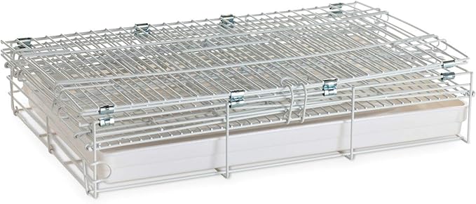 Easy Collapsable Bird, Dog and Cat Carrier Travel Carrier Metal Wire Prevent Beaks Out Cage with Stainless Feeder Cups Wooden Stand Perch