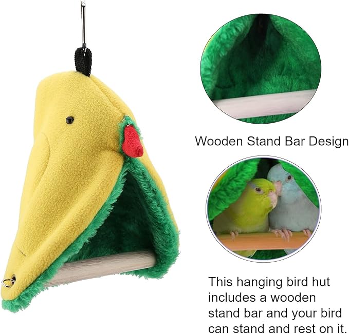 Bird Hammock Bird hut for cage Warm Bird Bed Triangle Plush Hammock Cage Hanging Bird Tent 4.7inch*7.1inch Bird Bed for cage for Birds Parrots Nests