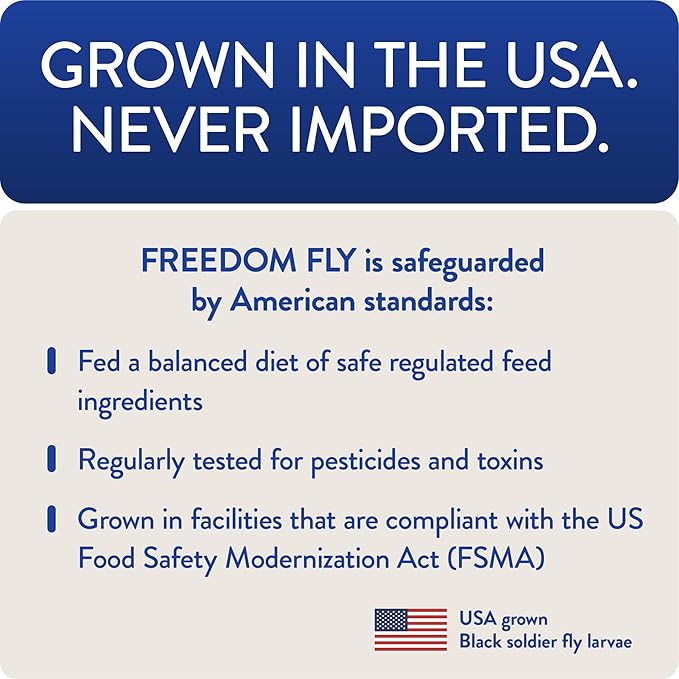 FLOCKLEADER Freedom Fly, All American Dried Black Soldier Fly Larvae Poultry Treats, 1 lb (Pack of 2)