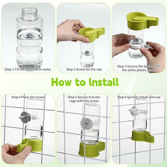 Bird Water Dispenser for Cage Automatic Bird Cage Water Dispenser 2pcs 4.73 Fl Oz Birds Water Feeder for Cages Plastic No Mess Suspended Birds Bottle No Drip for Budgie Conure Lovebirds Cockatiel