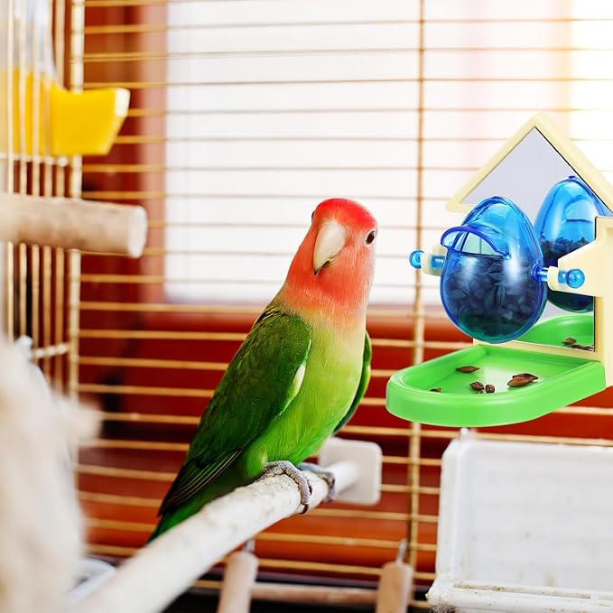 Parrot Food Leakage Toy Bird Treat Dispenser Lightweight Foraging Training Toy Easy Install 3.85X3.14X3.14In for Cockatiel Budgie Parakeet