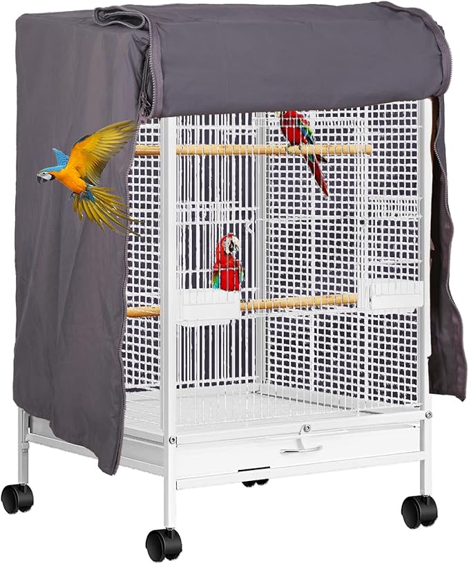 QBLEEV Birdcage Cover, Breathable Night Cover for Bird Cages, Parrot Cage Cover Shade Pet Universal Blackout Windproof Light-Proof Sleep Reduces Distractions Night Accessories Cloth Without Cage