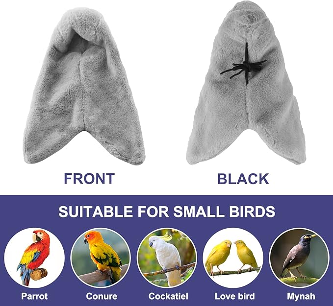 Bird Buddy Corner Fleece Bird Blanket Cozy Bird Bed Warmer Parrot House for Cage Hanging Hammock Toy for Greys Amazons Parakeet Cockatiel Conure Lovebirds Finch Canaries(M)