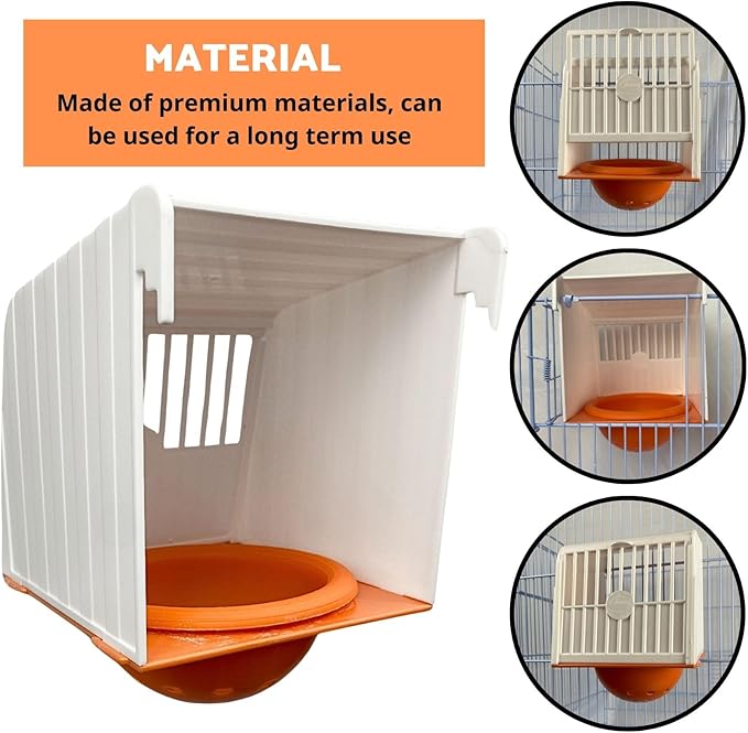 Bird nest breeding Box, Plastic nest Box with Sliding lid, nest Box for Cages. Cage Mounted Bird Nest House, Plastic Hanging Hut for Lady Gouldians, Goldfinches, Finches, Canaries and Exotic Birds
