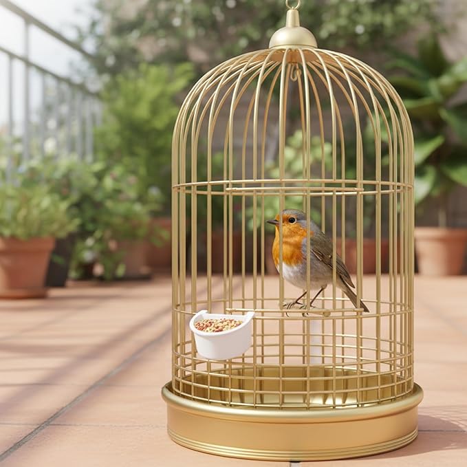 6 Pcs Plastic Bird Food Feeder Bird Cage Feeder Hanging Feeding Bowl Seed Container White Food Dishes Bowl Birds Cage Accessories for Small Parakeet Pigeons Conures