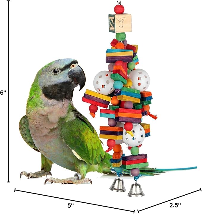 Super Bird Creations SB451 Wally's Wonder Bird Toy - Satisfy Chewing & Foraging Instincts for Ringnecks Medium Conures Parrots - Engaging Physical Exercises for your Birds - Ideal for Medium Bird Size