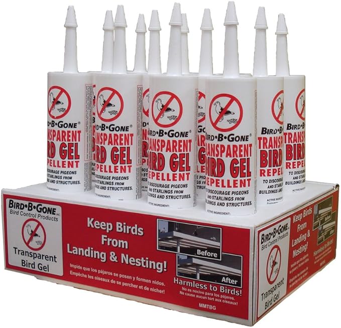Bird B Gone - Transparent Bird Gel - Pigeon Deterrent for Balcony, Bird Deterrents for Outside, Bird Repellent Devices Outdoor