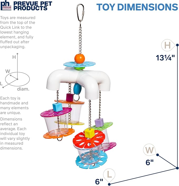 Prevue Pet Products Sink 'n Seek Playfuls Forage & Engage Bird Toy - Cage Accessories for Small to Medium Birds, Ideal for Cockatiels, Conures, Parakeets, Budgies, Lovebirds, and African Greys