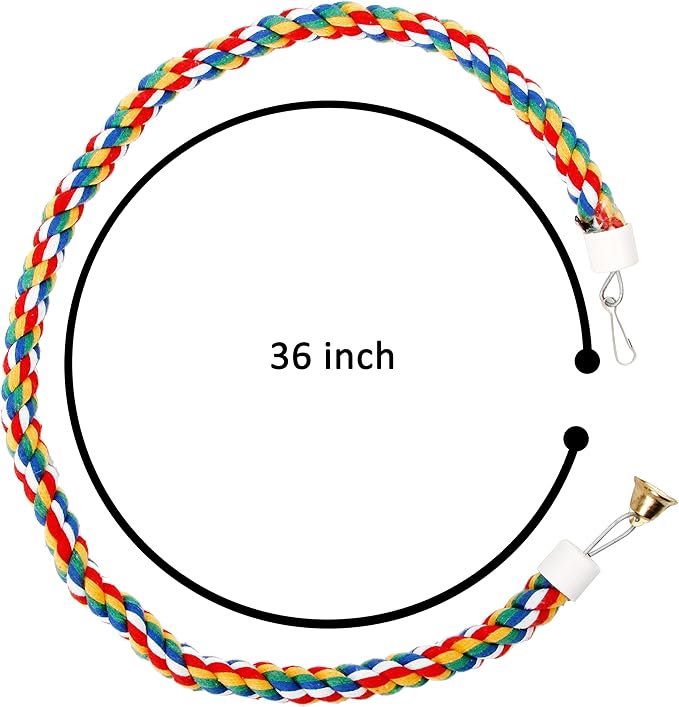 Youngever 2 Pack Birds Toys, Bird Ropes, Bungee Bird Toys, Bird Perches