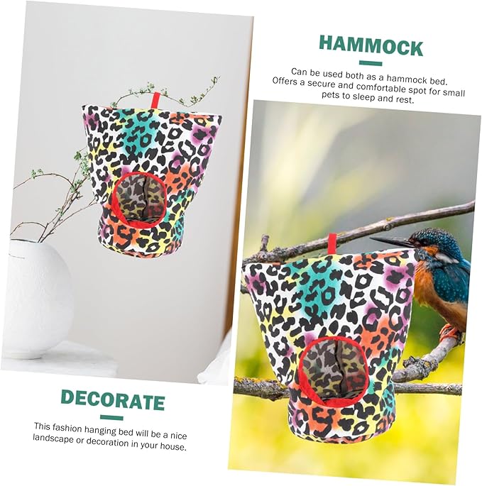 POPETPOP Bird Bed for Cage - Bird Hammock Nest Hanging Hammock Tent Winter Warm House Parrot Sleeping Nest Parrot Hideway for Parakeet, Random Accessory Colors