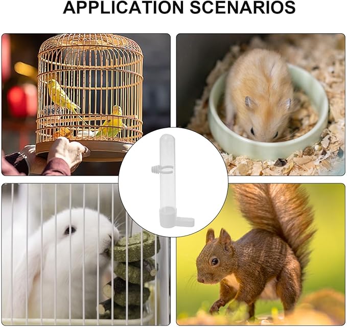 Bird Water Dispenser for Parrots 2.20 Oz Portable Feeding Cup Hollow Design Easy to Clean Removable Small Bird Feeder for Hamsters Rabbits and Small Animals