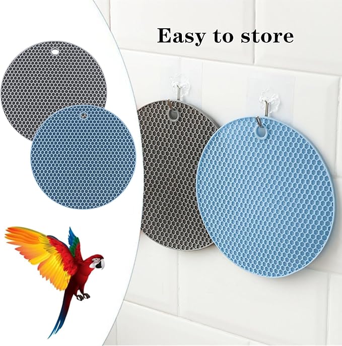 Bird Foraging Toys Puzzle,2 PCS Parrot Foraging Toys Soft Bird Foraging Mat Silicone Bird Slow Feeder Mats Parrot Cage Accessories Foraging Toys for Birds,Parakeet, Cockatiel, African Grey, Conure