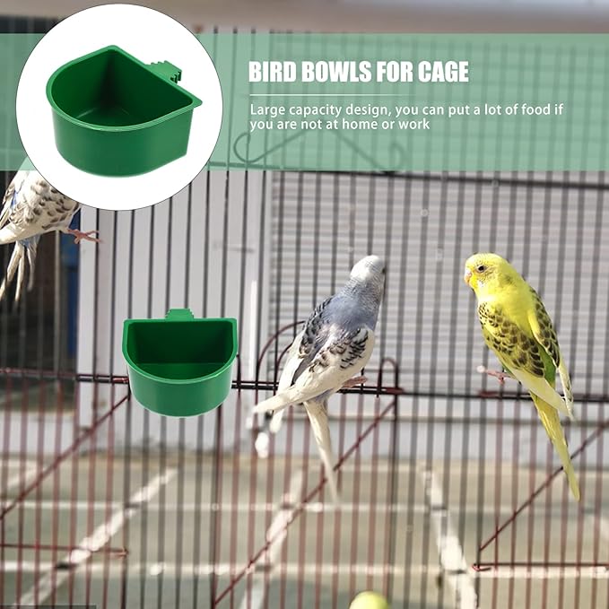 20Pcs Bird Cage Food Box Bird Food Bowl Plastic Holder Feeder Bowl Cage